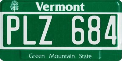 VT license plate PLZ684