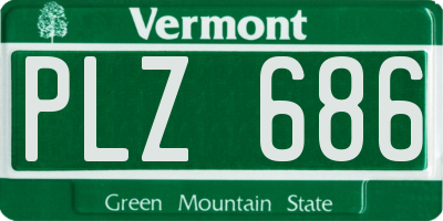VT license plate PLZ686