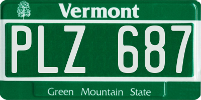 VT license plate PLZ687