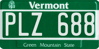 VT license plate PLZ688