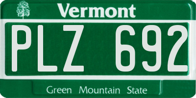VT license plate PLZ692
