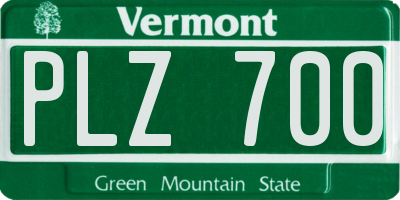 VT license plate PLZ700