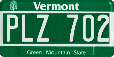 VT license plate PLZ702