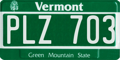 VT license plate PLZ703