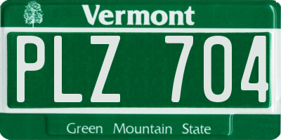 VT license plate PLZ704