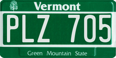 VT license plate PLZ705