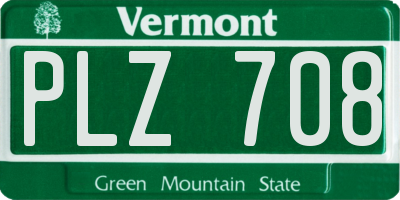 VT license plate PLZ708