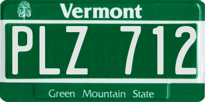 VT license plate PLZ712