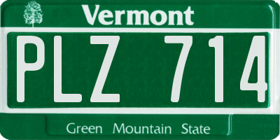 VT license plate PLZ714