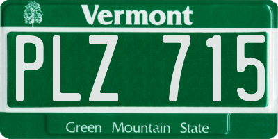 VT license plate PLZ715