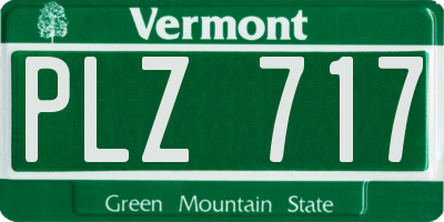 VT license plate PLZ717