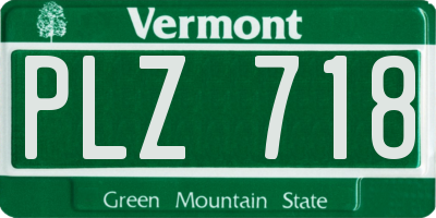 VT license plate PLZ718