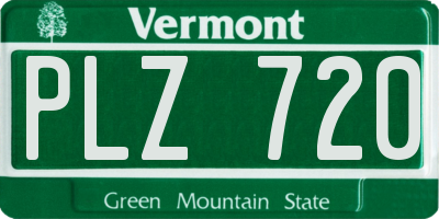 VT license plate PLZ720