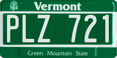 VT license plate PLZ721