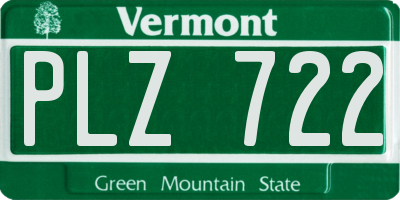VT license plate PLZ722