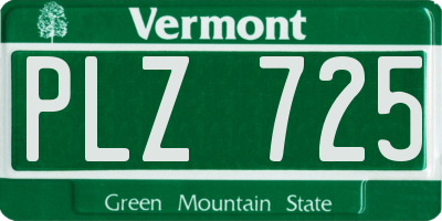 VT license plate PLZ725