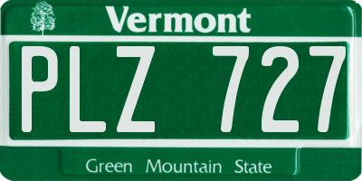 VT license plate PLZ727