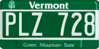 VT license plate PLZ728