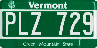 VT license plate PLZ729