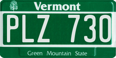 VT license plate PLZ730