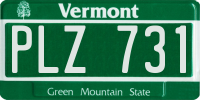 VT license plate PLZ731