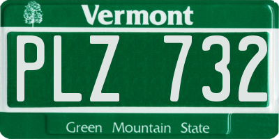 VT license plate PLZ732