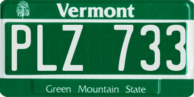 VT license plate PLZ733