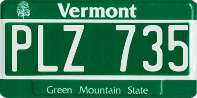 VT license plate PLZ735