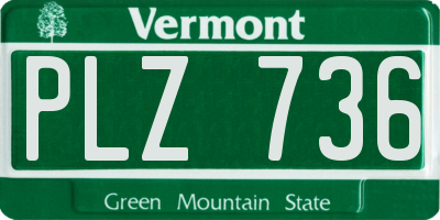 VT license plate PLZ736