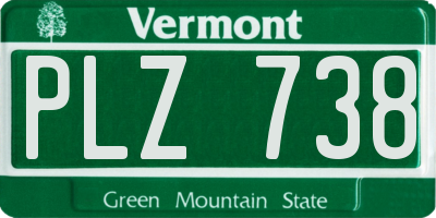VT license plate PLZ738
