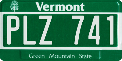 VT license plate PLZ741