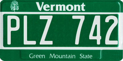 VT license plate PLZ742