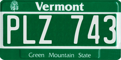 VT license plate PLZ743