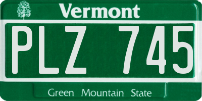 VT license plate PLZ745