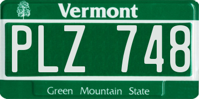 VT license plate PLZ748