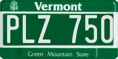 VT license plate PLZ750