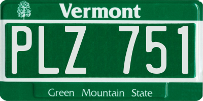 VT license plate PLZ751