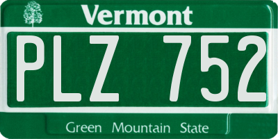 VT license plate PLZ752