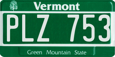 VT license plate PLZ753