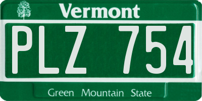 VT license plate PLZ754