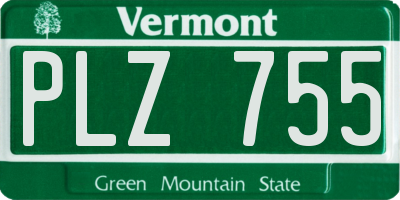 VT license plate PLZ755