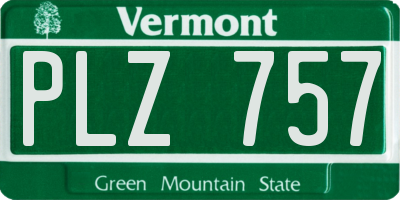 VT license plate PLZ757