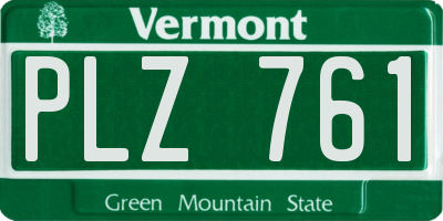 VT license plate PLZ761