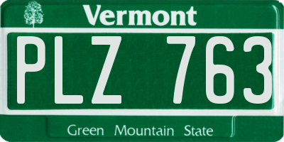 VT license plate PLZ763