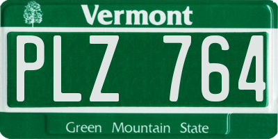 VT license plate PLZ764