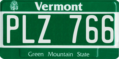 VT license plate PLZ766