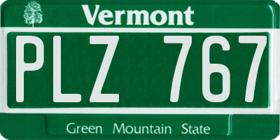 VT license plate PLZ767