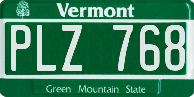 VT license plate PLZ768