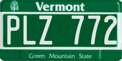 VT license plate PLZ772