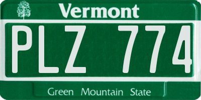 VT license plate PLZ774